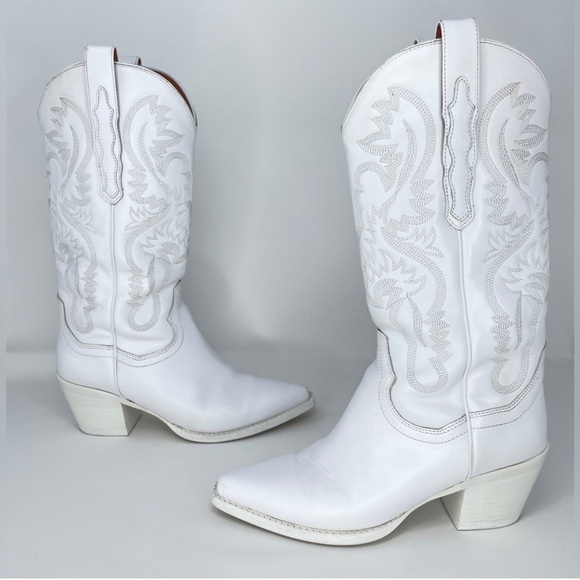 Free People by Jeffrey Campbell Dagget Cowboy Western Boots in White Size 8 - Picture 4 of 13